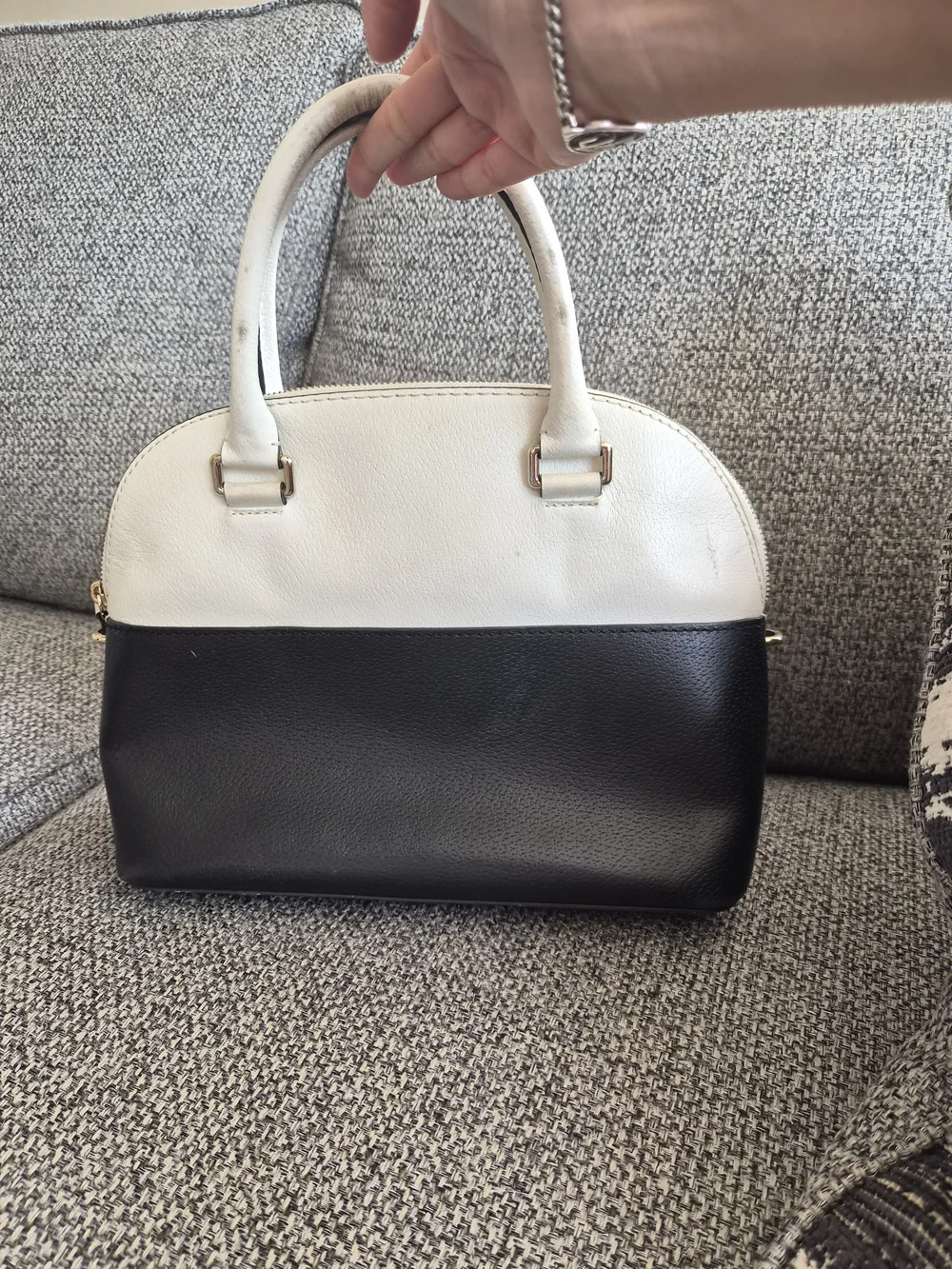 kate spade Two-Tone Black and White Dome Satchel